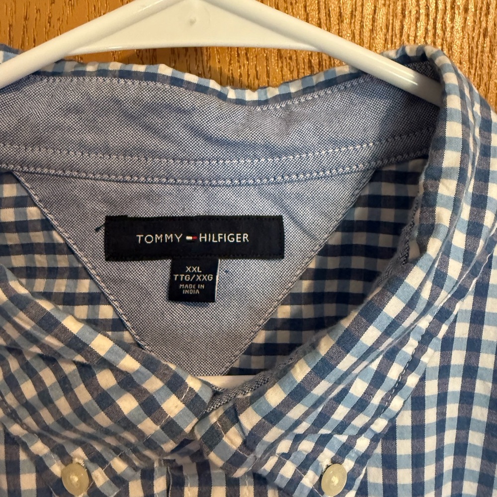 Tommy Hilfiger Light Blue Gingham Men's Shirt